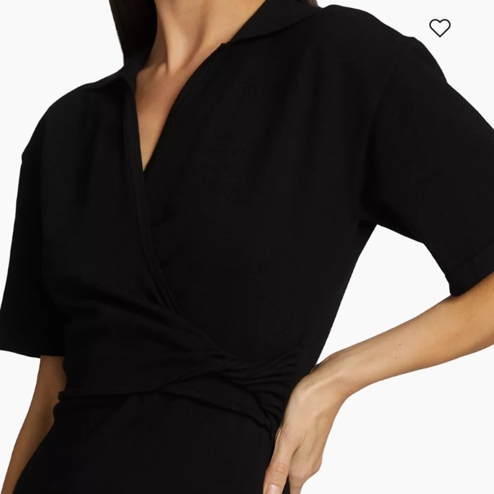 NWT Derek Lam 10 Crosby Raylen Twist Short-Sleeve Black Dress (Medium) - Picture 5 of 13